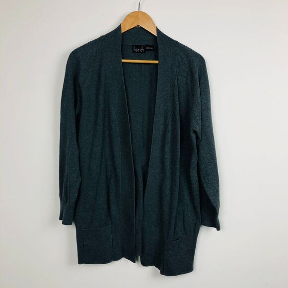 Kersh Women's Long Sleeve Open Front Cardigan Sweater Solid Gray Size XXL - Picture 1 of 6